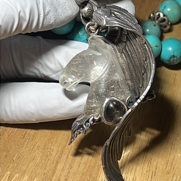 Sterling Silver Vintage native Necklace/stone Mint condition as Is No returns - Picture 8 of 8